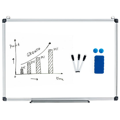 Wall Mounted Dry Erase Board with 3 Dry Erase Markers-70 x 50 CM