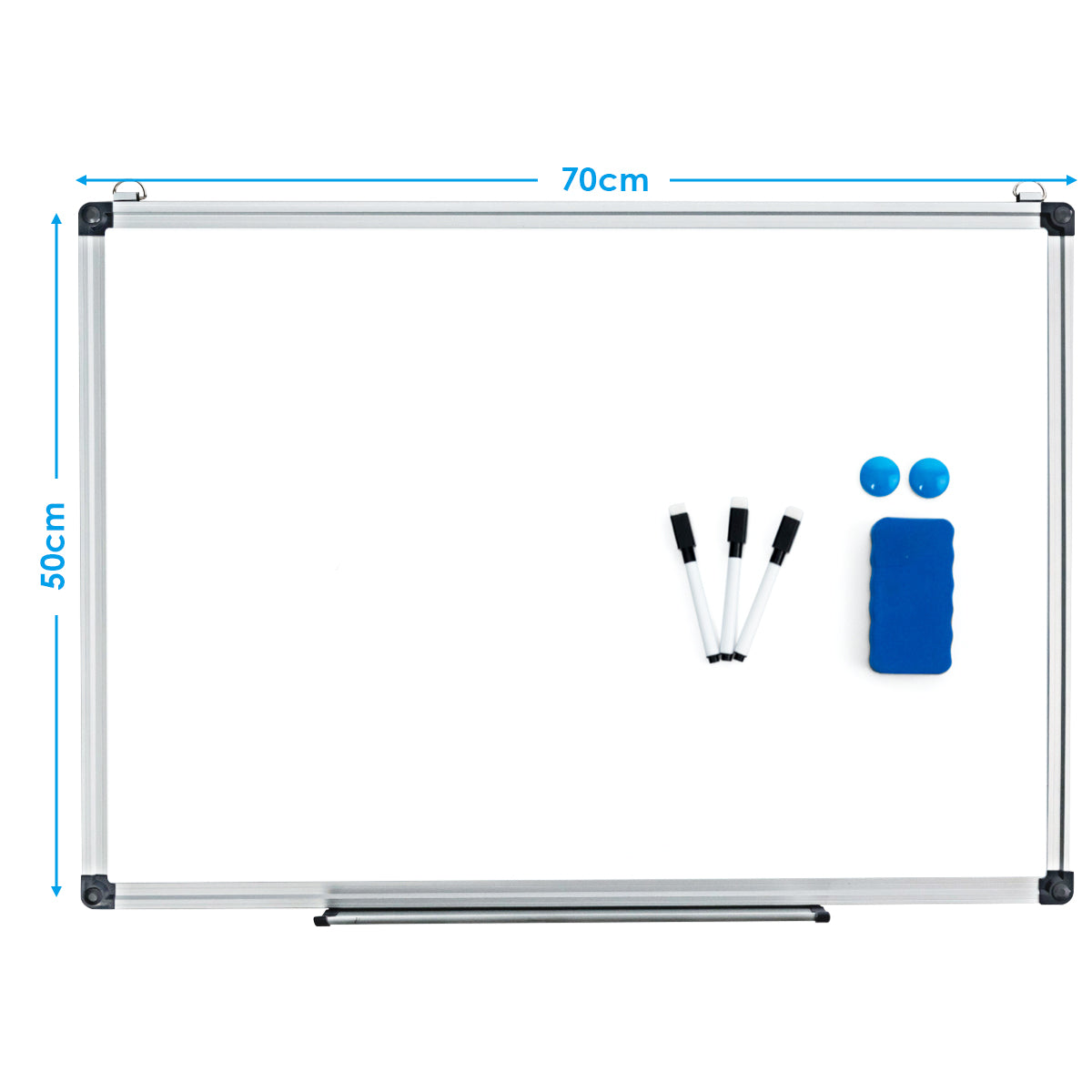 Wall Mounted Dry Erase Board with 3 Dry Erase Markers-70 x 50 CM