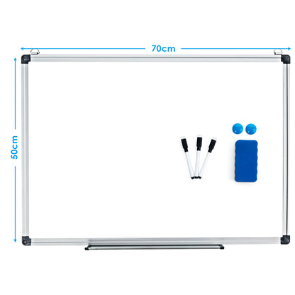 Wall Mounted Dry Erase Board with 3 Dry Erase Markers-70 x 50 CM