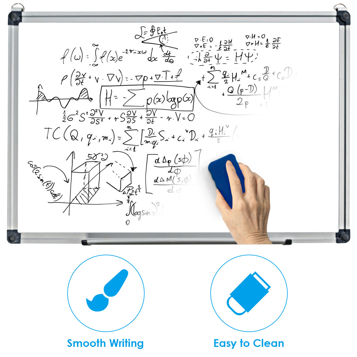 Wall Mounted Dry Erase Board with 3 Dry Erase Markers-70 x 50 CM