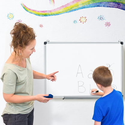 Wall Mounted Dry Erase Board with 3 Dry Erase Markers-70 x 50 CM