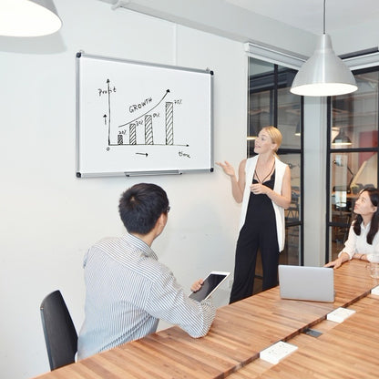 Wall Mounted Dry Erase Board with 3 Dry Erase Markers-90 x 60 CM