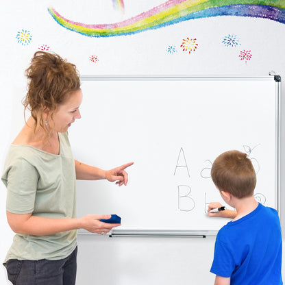 Wall Mounted Dry Erase Board with 3 Dry Erase Markers-90 x 60 CM