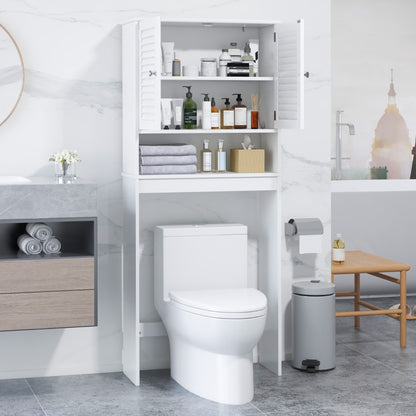 Over-The-Toilet Storage Cabinet with 2-Door Cabinet and Adjustable Shelf