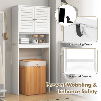 Over-The-Toilet Storage Cabinet with 2-Door Cabinet and Adjustable Shelf