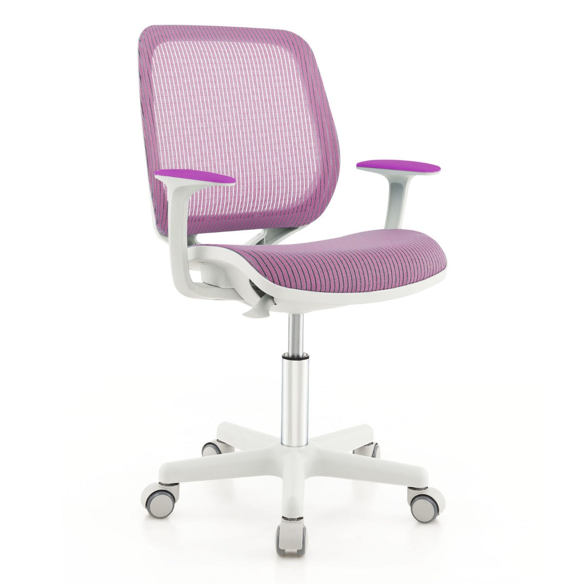 Kids Swivel Mesh Children Computer Chair with Adjustable Height-purple