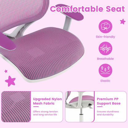 Kids Swivel Mesh Children Computer Chair with Adjustable Height-purple