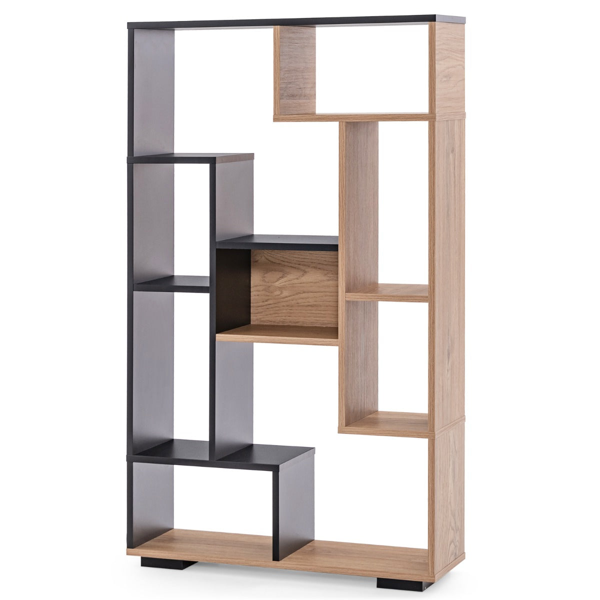 120cm Modern Geometric Bookcase with 11 Open Shelves and Anti-Tip Safety