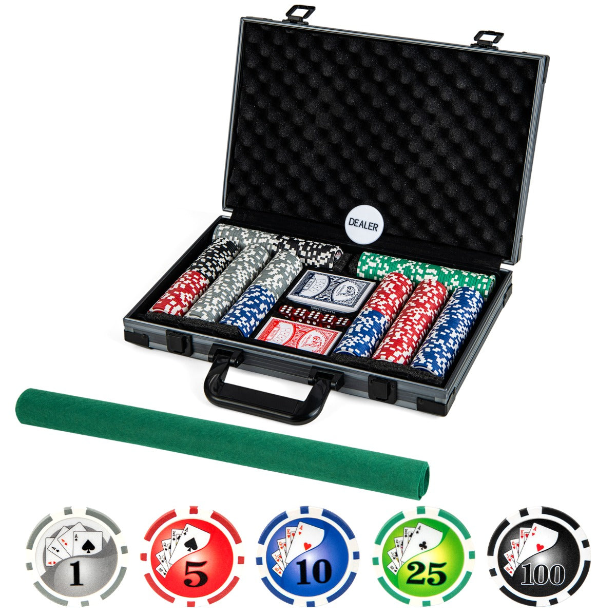 Texas Holdem Poker Chip Set with 400 Pieces Chips-Black