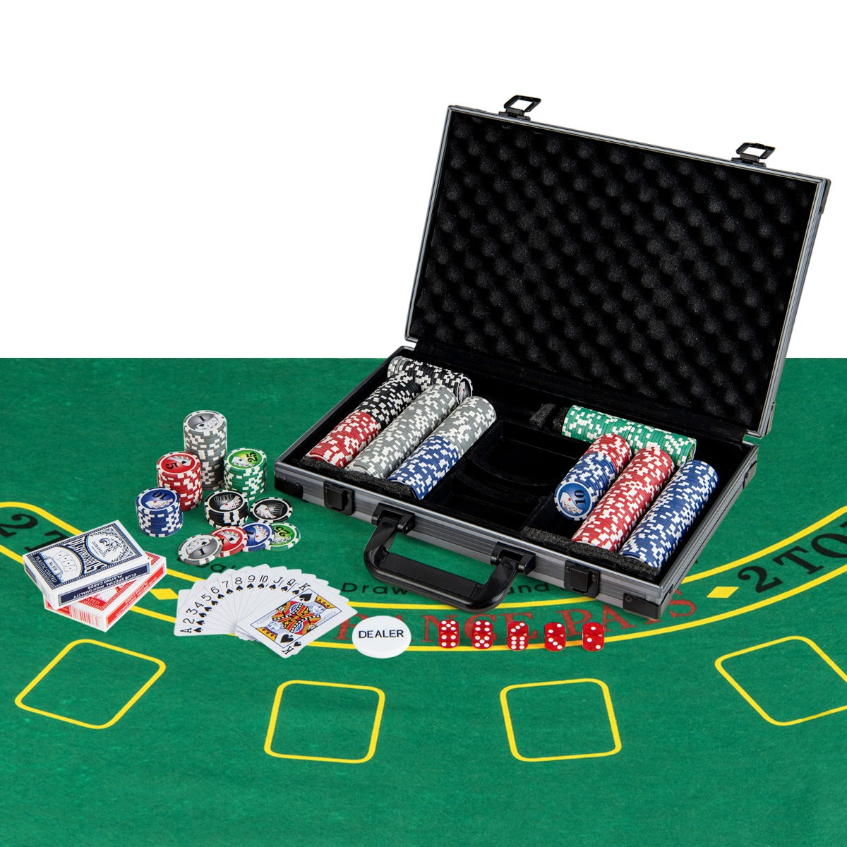 Texas Holdem Poker Chip Set with 400 Pieces Chips-Black