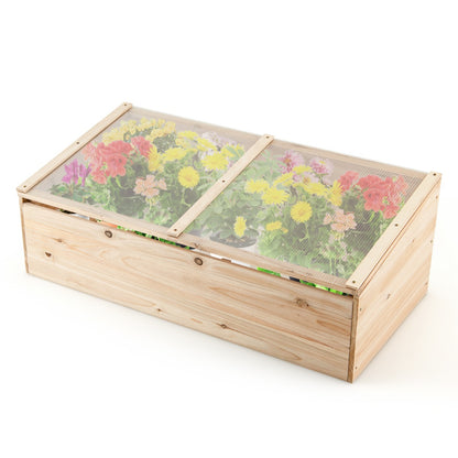 Wooden Garden Portable Greenhouse with Transparent PVC Top Cover