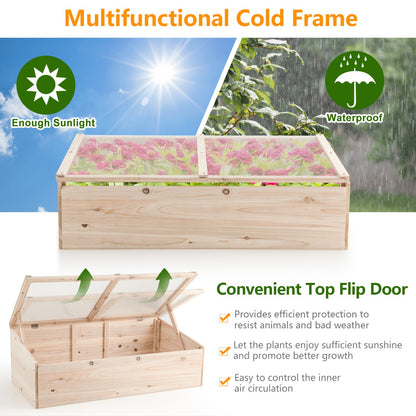 Wooden Garden Portable Greenhouse with Transparent PVC Top Cover