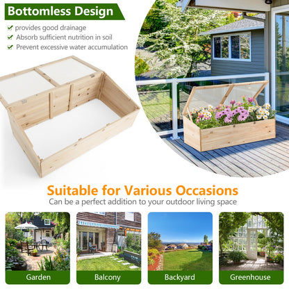 Wooden Garden Portable Greenhouse with Transparent PVC Top Cover