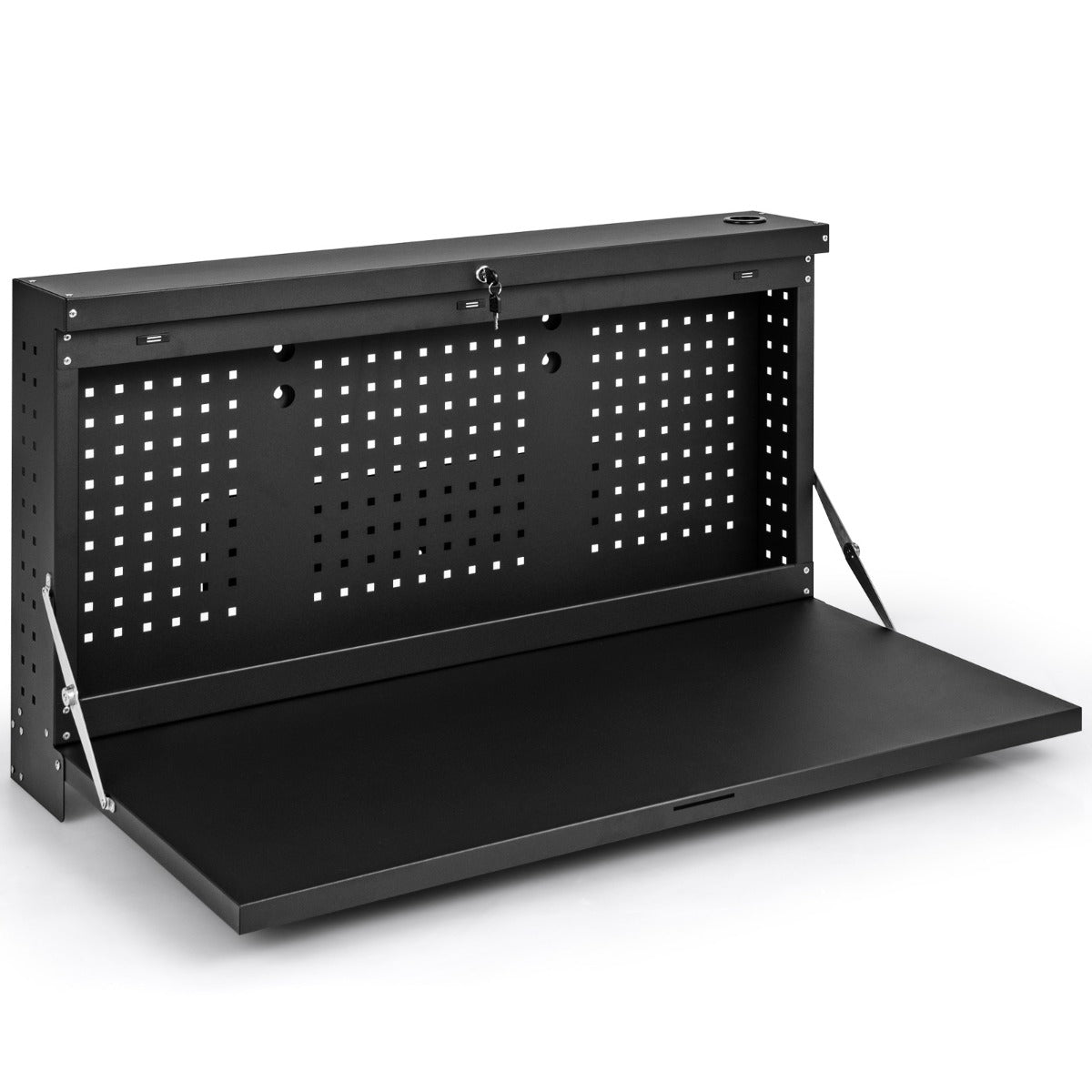 2-in-1 Wall Control Pegboard Tool Organizer with Large Tabletop for Garage