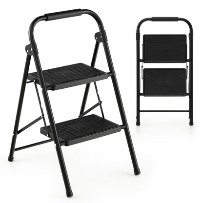 Folding Step Stool with Padded Handgrip and Wide Anti-Slip Pedal for Kitchen/Household/Garden