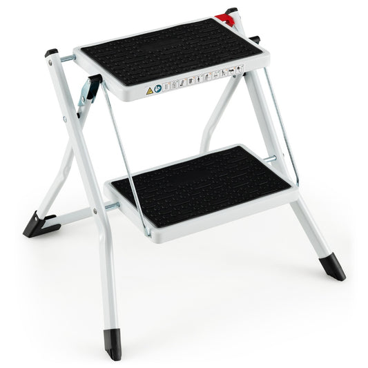 2 StepFolding Ladder with Heavy-duty Metal Frame for Household/Garden