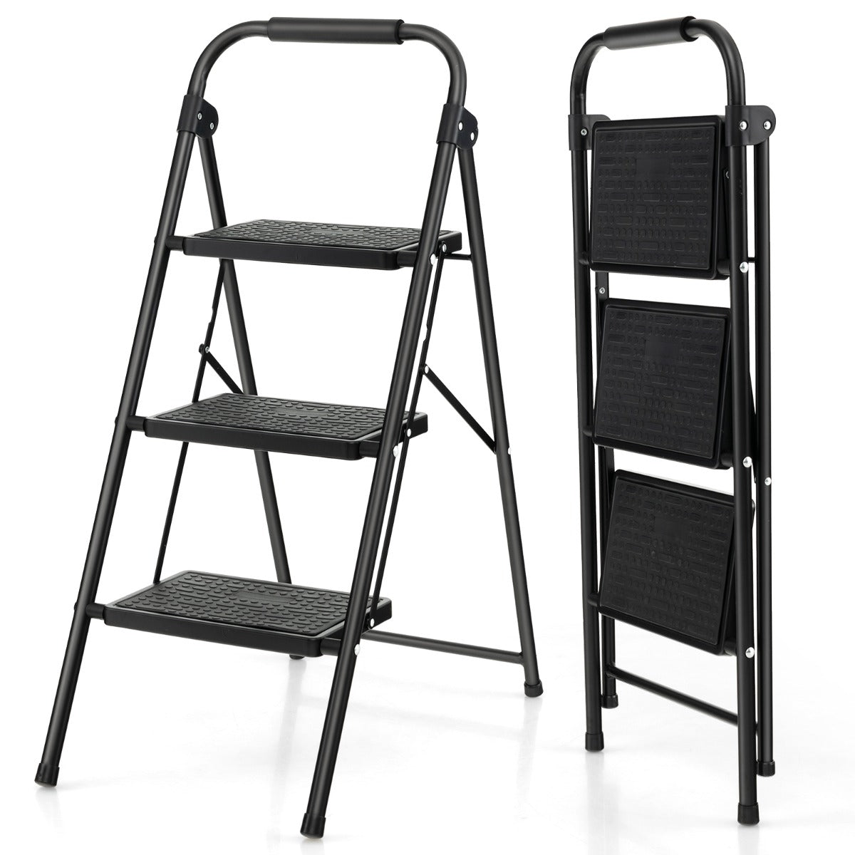 3 Step Ladder with Wide Anti-Slip Pedal for Household/Office/Garden