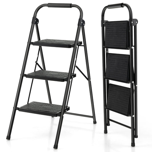 3 Step Ladder with Wide Anti-Slip Pedal for Household/Office/Garden