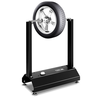 Adjustable Motorcycle Wheel Balancer with Centering Cones and Leveling Feet