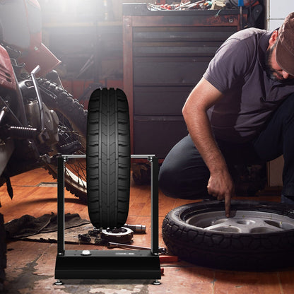 Adjustable Motorcycle Wheel Balancer with Centering Cones and Leveling Feet