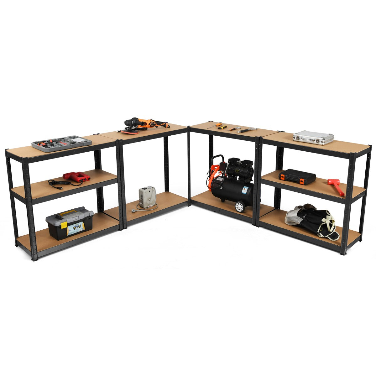 Heavy Duty Storage Rack with Adjustable Shelves for Home/ Office/ Garage-Black