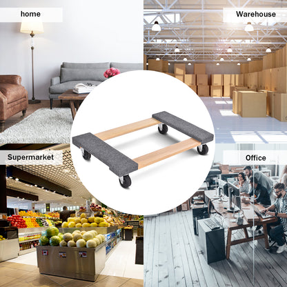 2/4 Pieces Movable Base Furniture Dolly Loaded 450kg 76 x 45.5cm-4 pieces