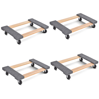 2/4 Pieces Movable Base Furniture Dolly Loaded 450kg 76 x 45.5cm-4 pieces