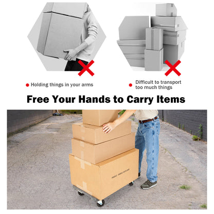 2/4 Pieces Movable Base Furniture Dolly Loaded 450kg 76 x 45.5cm-2 pieces