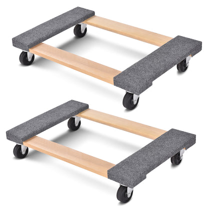 2/4 Pieces Movable Base Furniture Dolly Loaded 450kg 76 x 45.5cm-2 pieces
