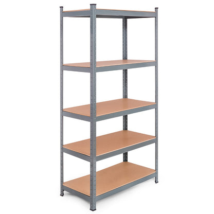 5-Tier Storage Shelves with Freestanding Shelving Unit for Garage-Grey