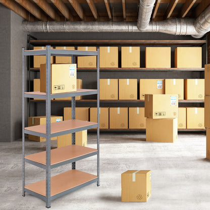 5-Tier Storage Shelves with Freestanding Shelving Unit for Garage-Grey