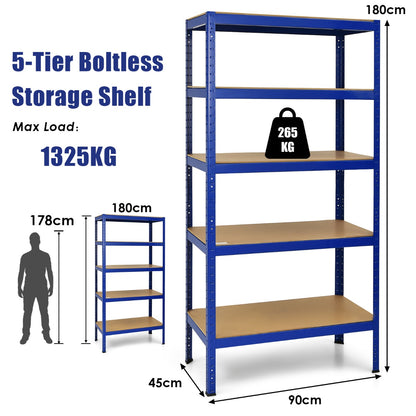 5-Tier Storage Shelves with Freestanding Shelving Unit for Garage-Navy