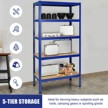 5-Tier Storage Shelves with Freestanding Shelving Unit for Garage-Navy