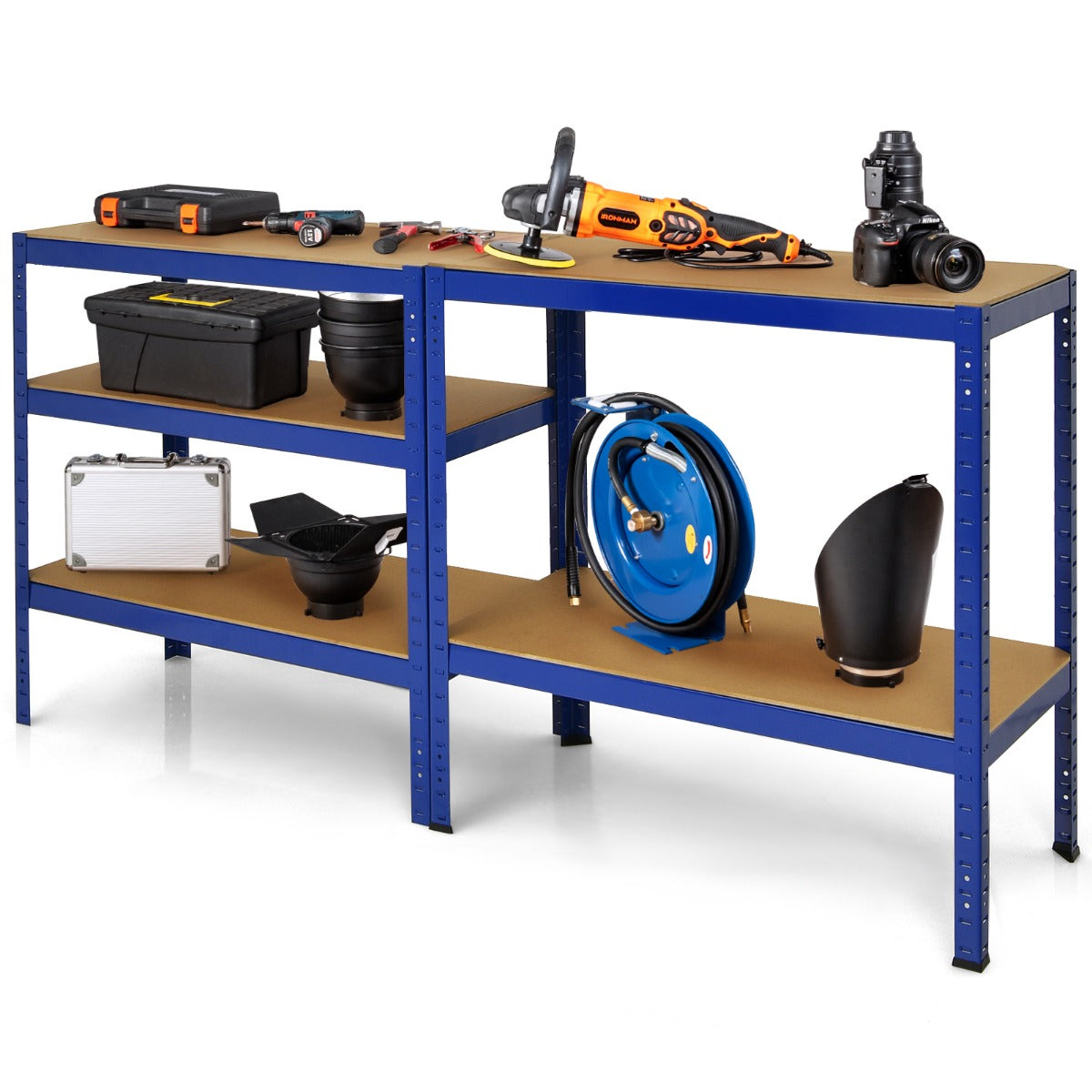 5-Tier Storage Shelves with Freestanding Shelving Unit for Garage-Navy