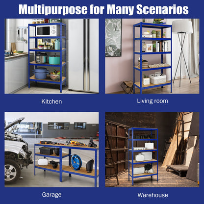 5-Tier Storage Shelves with Freestanding Shelving Unit for Garage-Navy