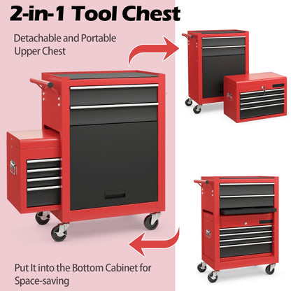 6-Drawer Rolling Lockable Tool Chest for Garage &amp; Factory &amp; Workshop -Multicolour