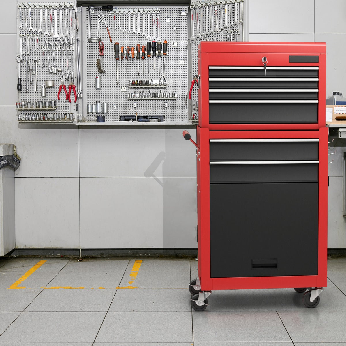 6-Drawer Rolling Lockable Tool Chest for Garage &amp; Factory &amp; Workshop -Multicolour