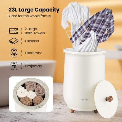 23L Large Towel Warmer Bucket with Fragrant Disc Holder