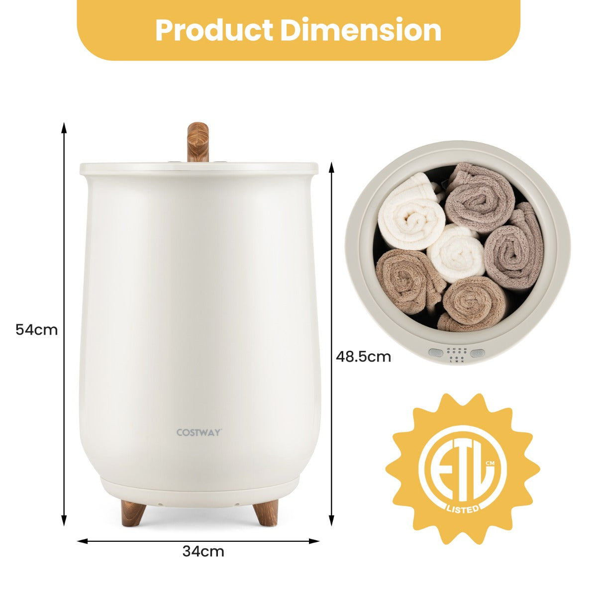 23L Large Towel Warmer Bucket with Fragrant Disc Holder