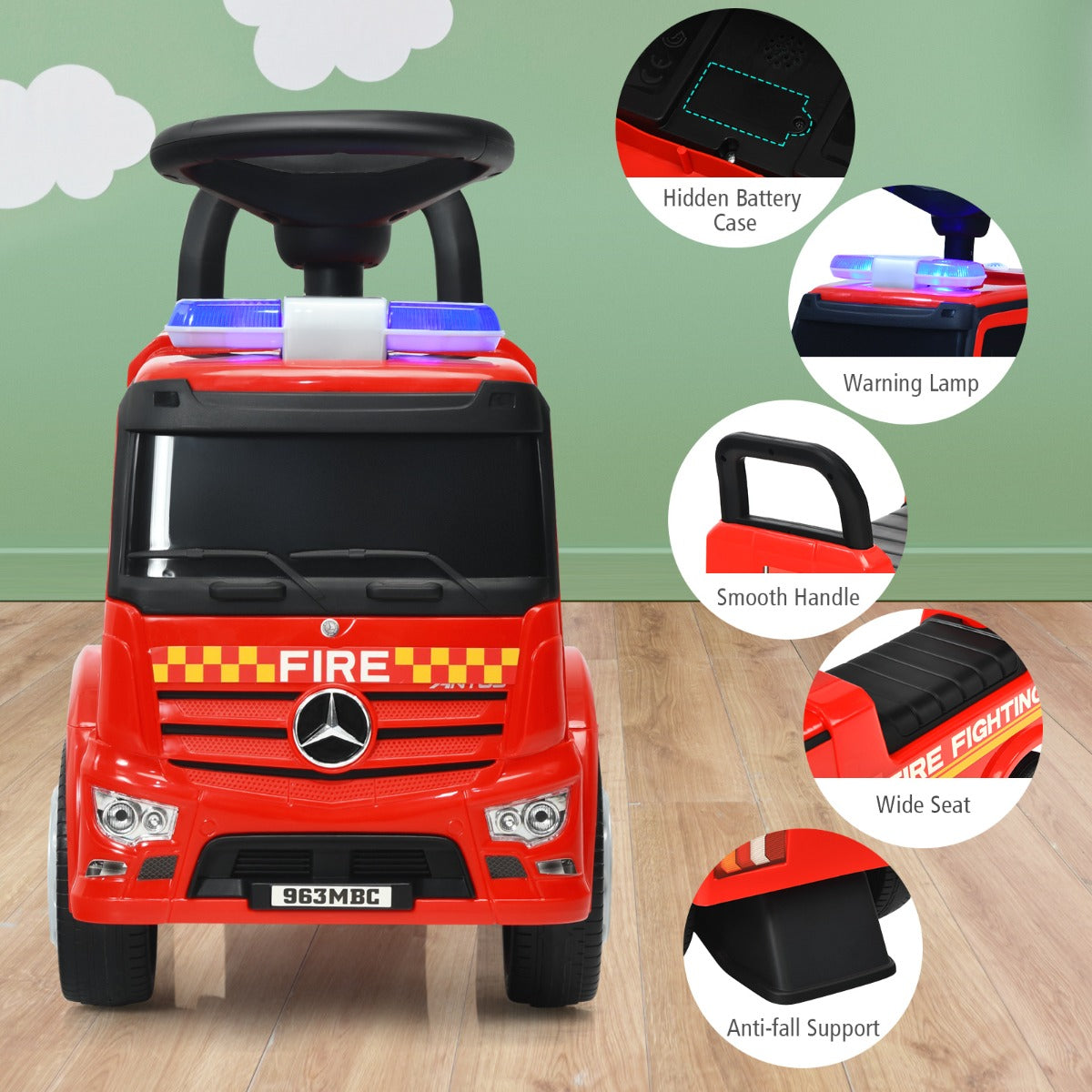 Licensed Mercedes Benz Kids Ride On Car with Storage for Toddlers