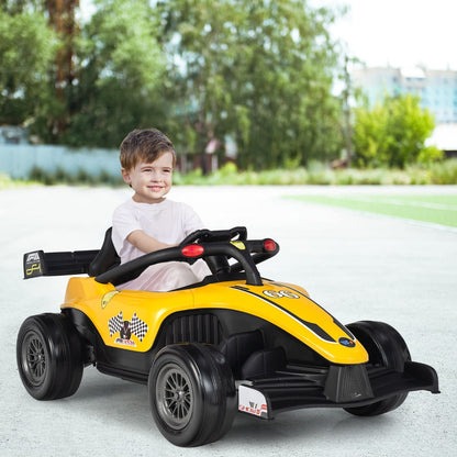 Rechargeable 12V kids car offers 35 to 60 minutes of playtime for one child under 30 kilograms
