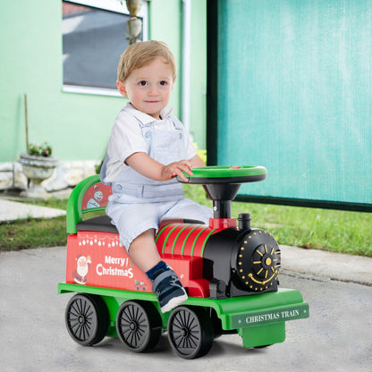 6V Electric Kids Ride On Train Toy with Track &amp;amp; 6 Wheels-Green