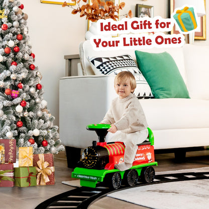 6V Electric Kids Ride On Train Toy with Track &amp;amp; 6 Wheels-Green