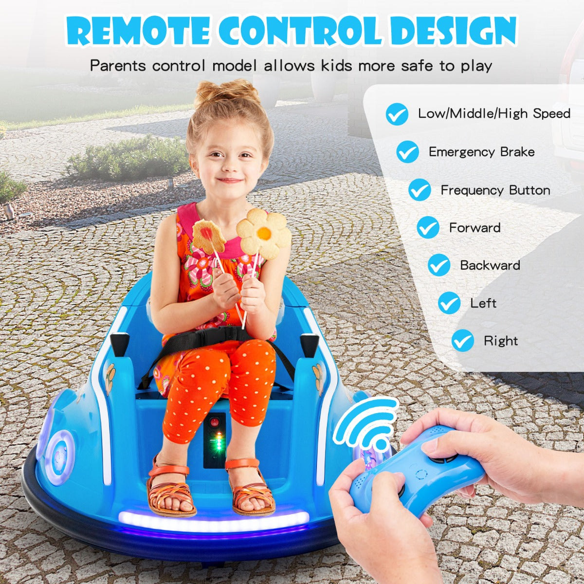12V Electric Ride On Car with Remote Control for Kids-Navy