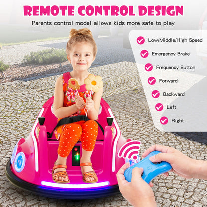 12V Electric Ride On Car with Remote Control for Kids-Pink