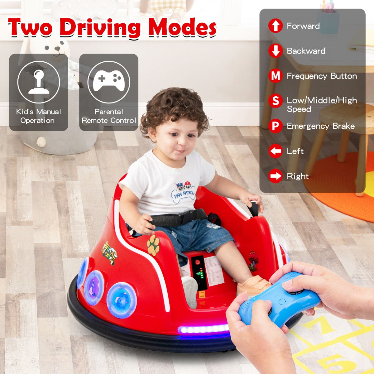 12V Electric Ride On Car with Remote Control for Kids-Red