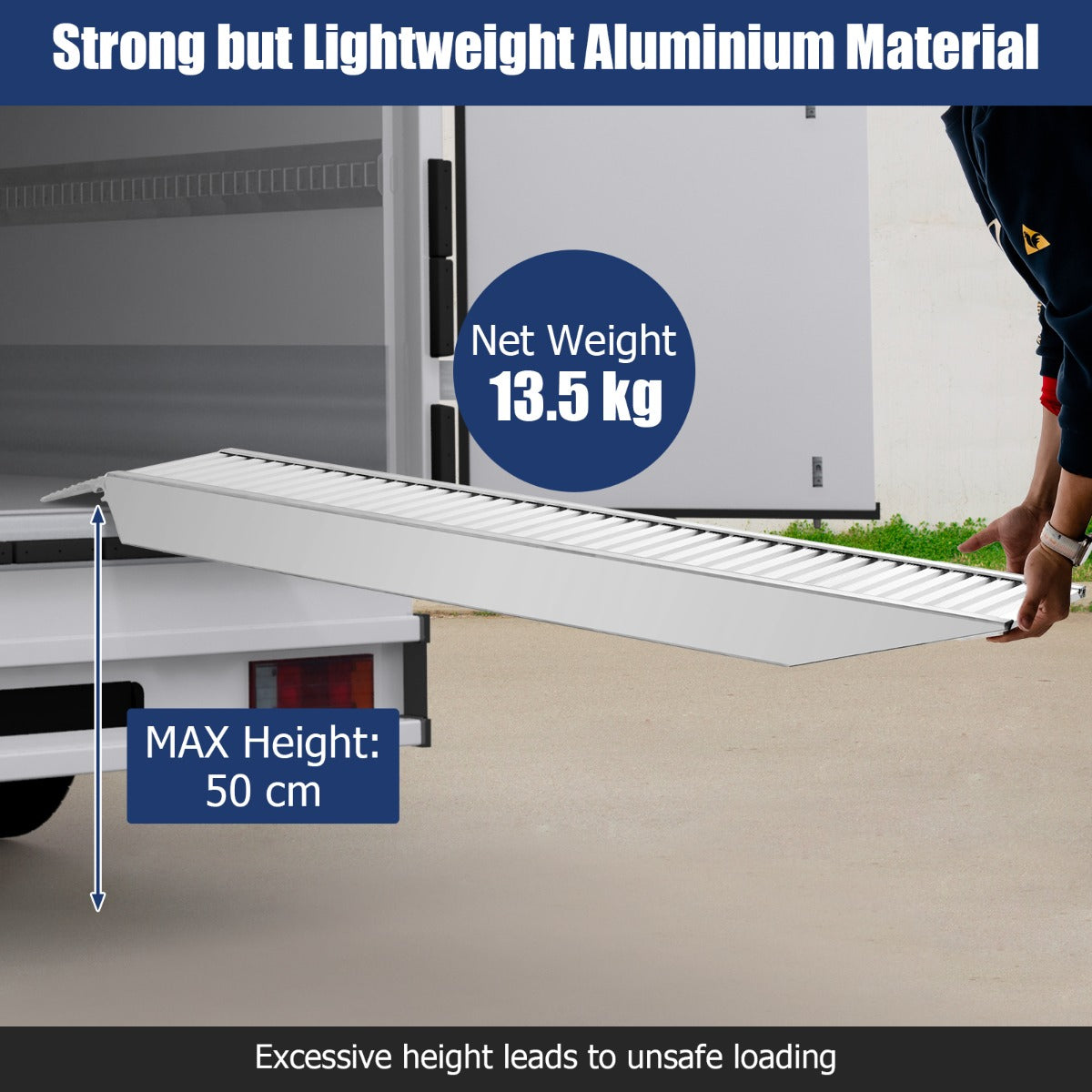 162 X 31CM Heavy-duty Trailer Ramp for Motorcycles ATVs Bikes