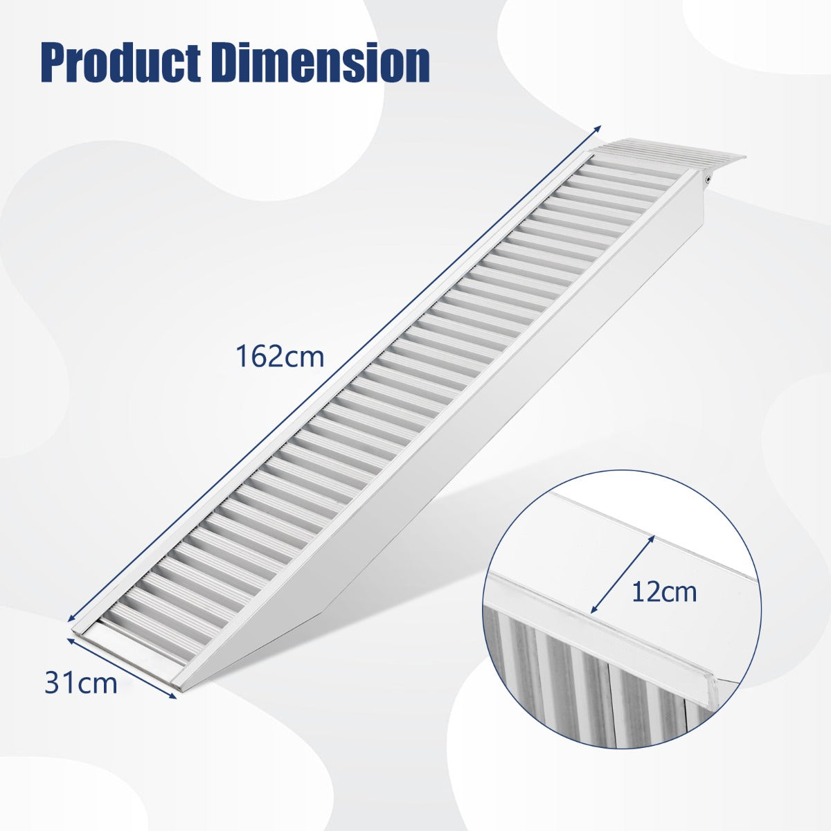 162 X 31CM Heavy-duty Trailer Ramp for Motorcycles ATVs Bikes