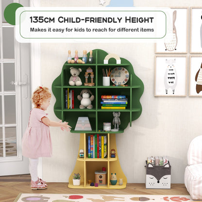 Kids Toy Storage Organizer with Open Storage Shelves and Anti-Toppling System-Green