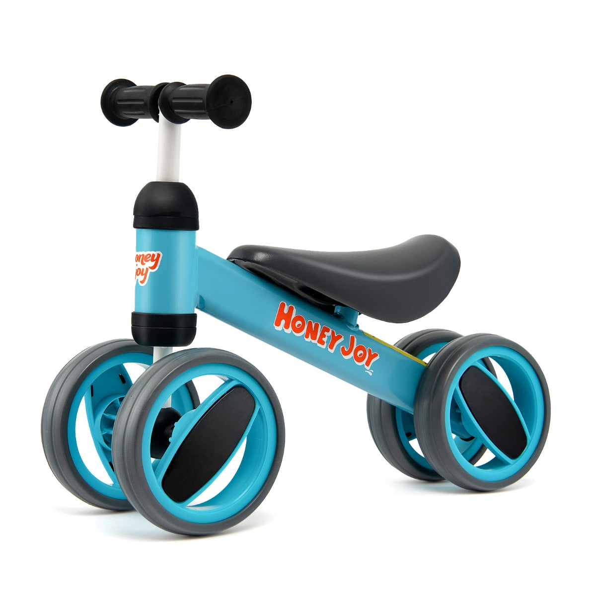 Baby Balance Bike with 4 Wheels &amp; Limited Steering for 1-2 Years Old-Blue